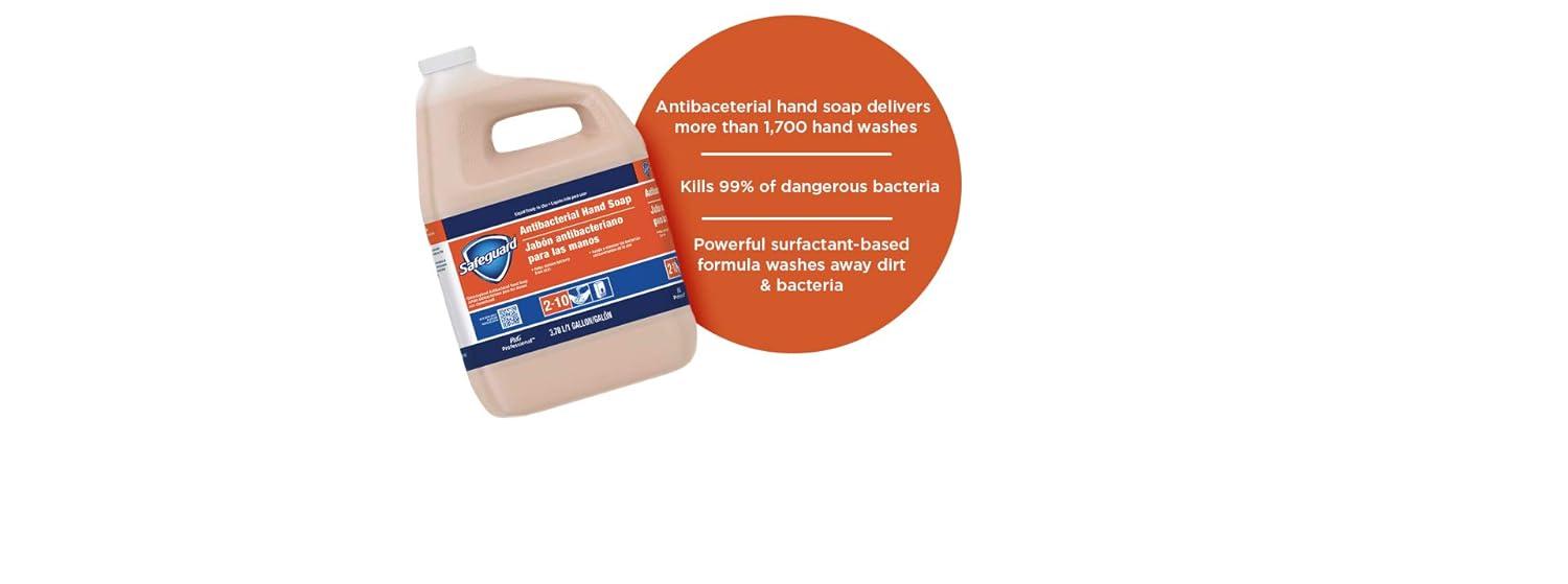 image:imagePampG PROFESSIONAL Antibacterial Hand Soap from Safeguard Professional Bulk Liquid Hand Soap Refill 1 Gal Case of 2Soap