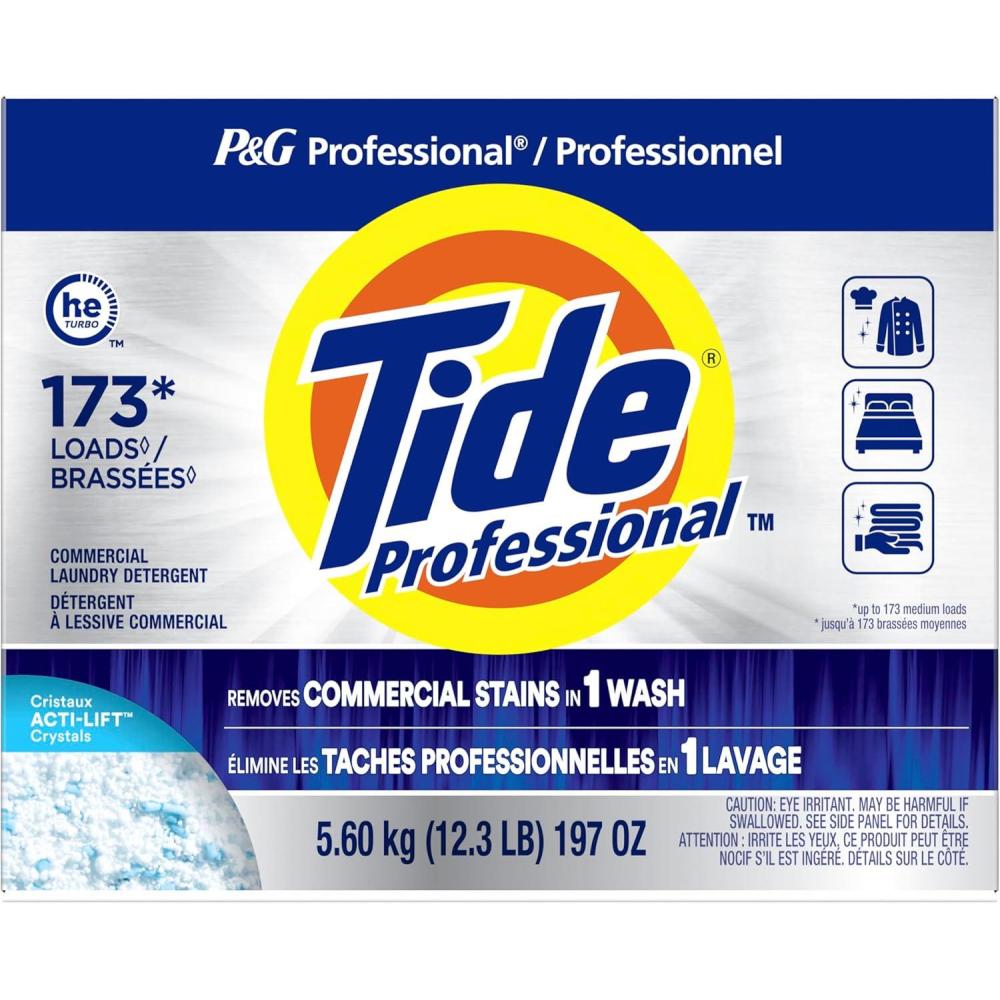 image:imagePampG Professional Tide Commercial Powder Laundry Detergent 155173 loads 197 oz For Business Use Packaging May VaryDetergent