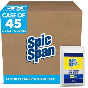 image:imageSpic and Span Professional Bulk Floor and MultiSurface Concentrate Cleaner with Bleach for Commercial Use 1 Packet Makes 253 Gallons 22 oz Case of 45
