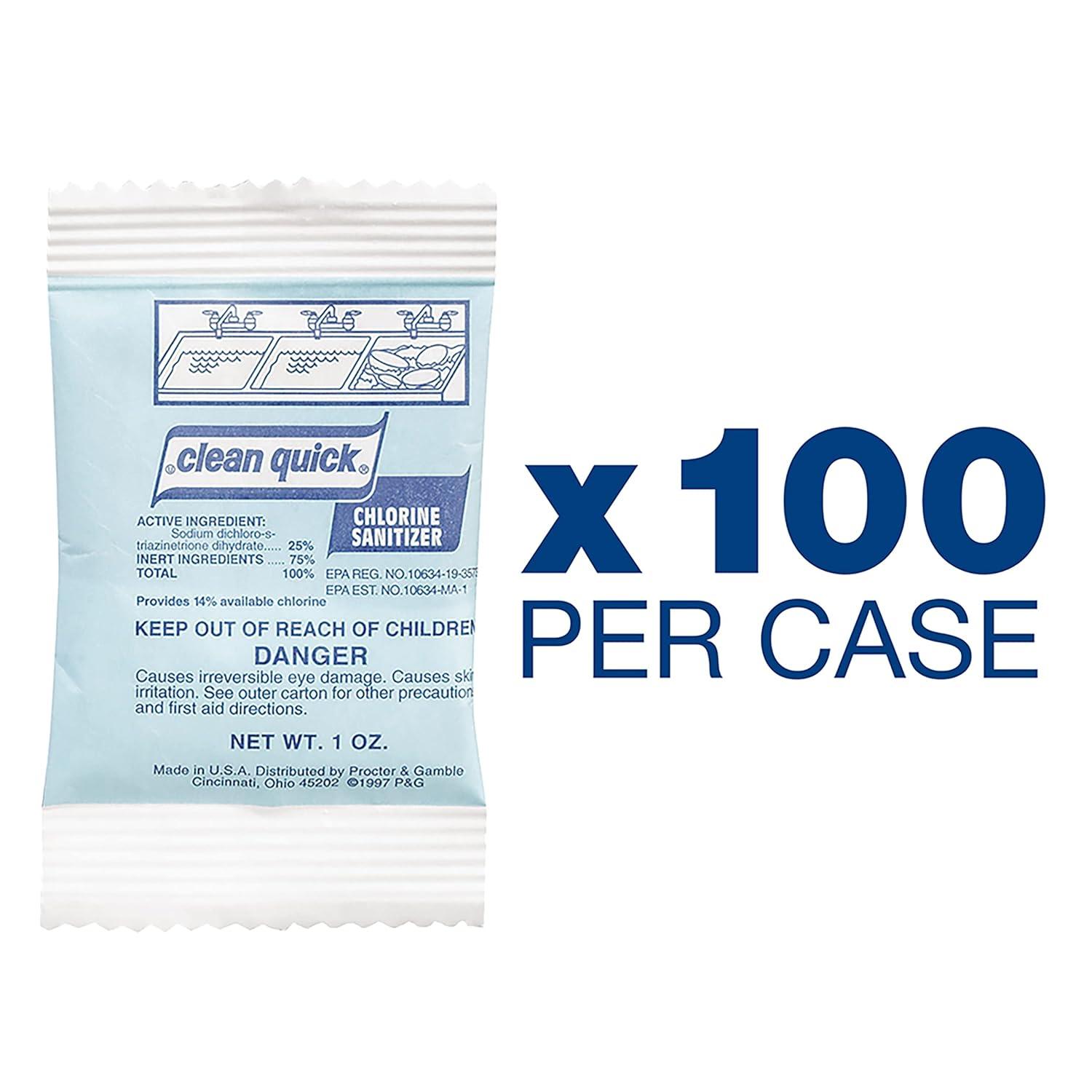 image:imageClean Quick Powdered ChlorineBased Sanitizer 1oz Packet 100carton