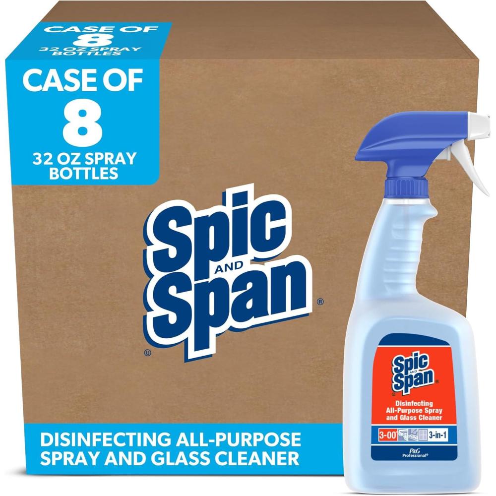 image:imageSpic and Span Disinfecting AllPurpose Spray And Glass Cleaner Fresh Scent 32 Oz Spray Bottle 8carton