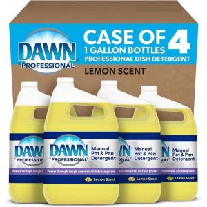 image:imageDawn Dishwashing Liquid Soap Detergent Bulk Degreaser Removes Greasy Foods from Pots Pans and Dishes in Commercial Restaurant Kitchens Lemon Scent 1 Gal Case of 4 Packaging May Vary128 Fl Oz Pack of 4