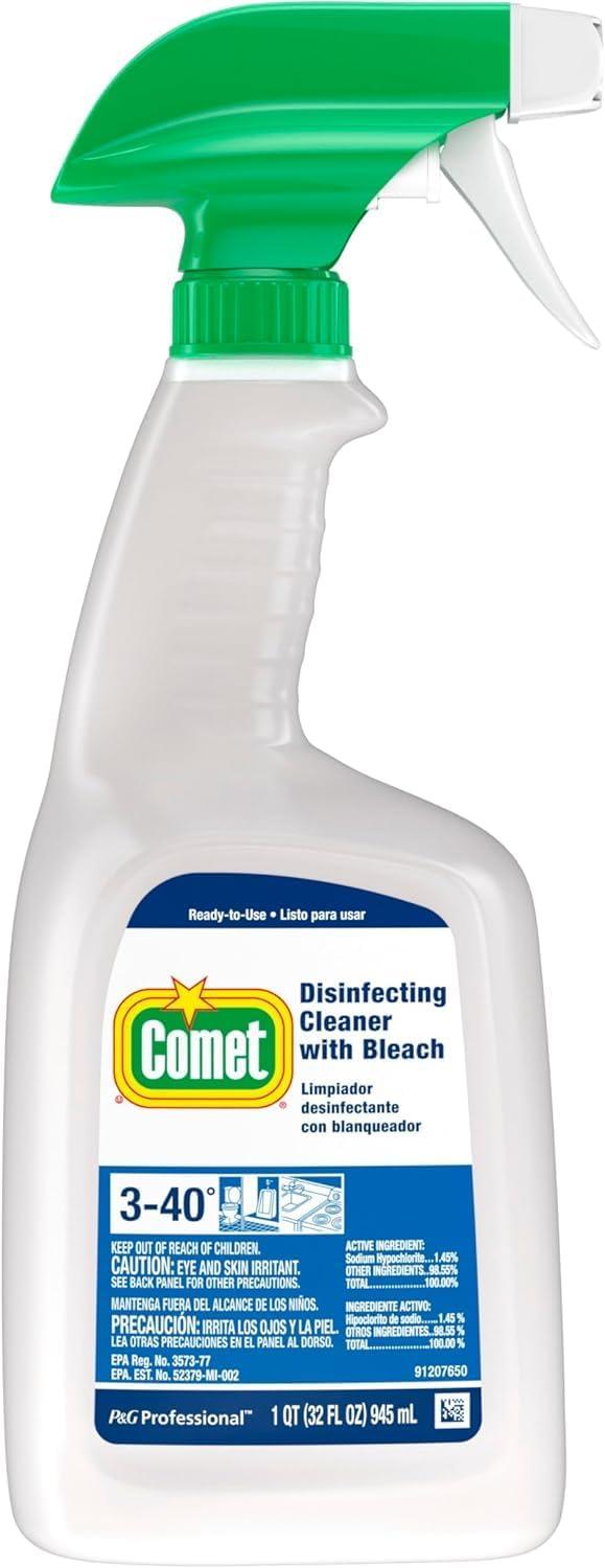 image:imageComet Professional Multi Purpose Disinfecting Liquid Cleaner with Bleach Spray for Commercial Use 32 fl oz Case of 6