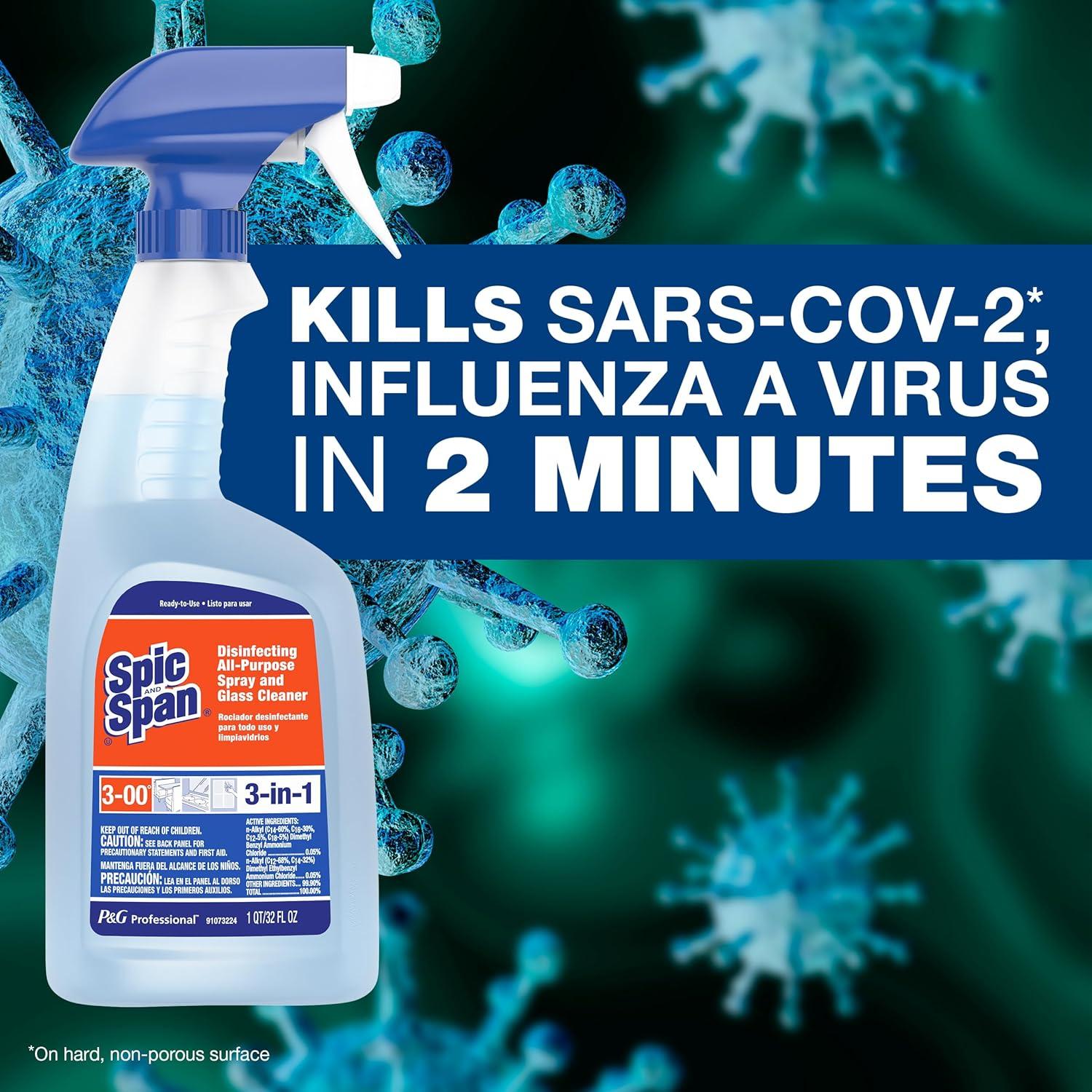 image:imageSpic and Span Professional 3in1 Disinfecting Multi Surface Cleaner Spray Trigger On 32 fl oz Case of 6