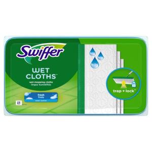 image:imageSwiffer Wet Cloths Bulk Mopping Pad Refills for All Finished Floors 10 for Swiffer Sweeper Fresh Scent 24 count Pack of 6